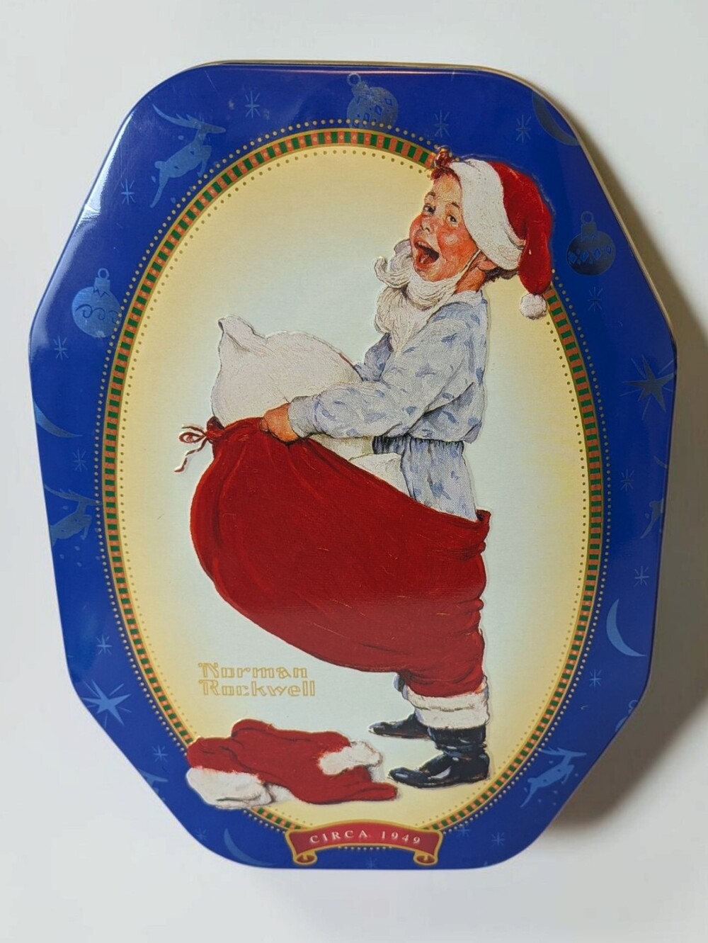 Norman Rockwell Snickers Saturday Evening Post Holiday Tin Set Vintage - Picture 3 of 6